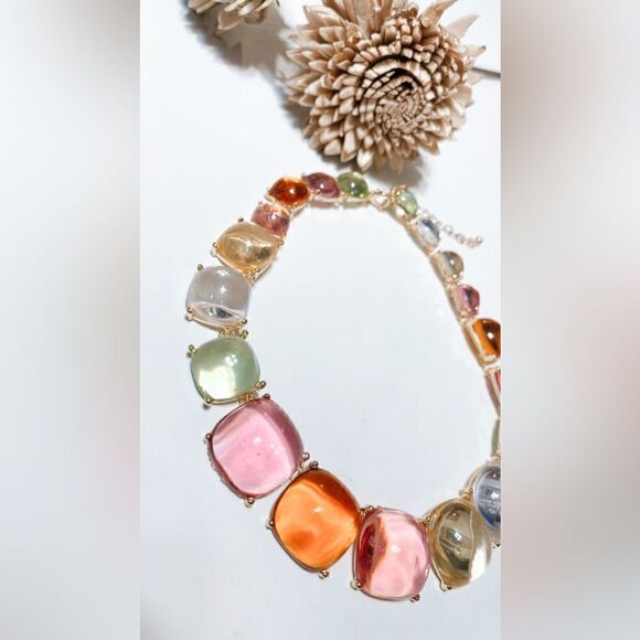 Multicolor crystal necklace M267 - Picture 3 of 3